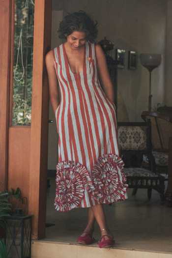 Jodi Doriya Ruffled Hem Dress 