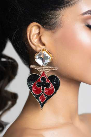 KARAARI Suits Of Cards Enclosed Big Earrings