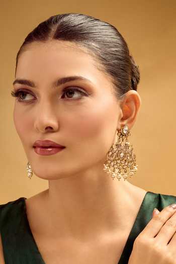 Buy Nazaakat By Samara Singh White Pearls Drop Dangle Earrings Online at Aza Fashions Buy_Nazaakat By Samara Singh_White Pearls Drop Dangle Earrings _Online_at_Aza_Fashions