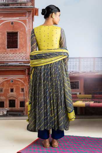 BAISE GABA Saanjh Embellished Koti Jacket & Anarkali Set