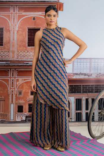 BAISE GABA Pheri Zig Zag Print Kurta & Palazzo Set