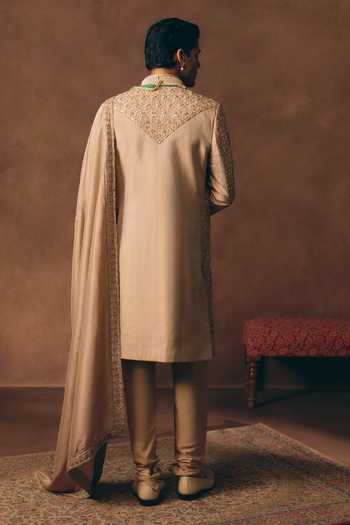 MUKTI AND KAVITH CASA Statement Heritage Embroidered Sherwani Set 