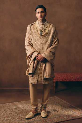 MUKTI AND KAVITH CASA Statement Heritage Embroidered Sherwani Set 