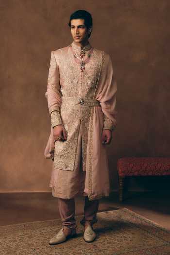 MUKTI AND KAVITH CASA Classic Heritage Brocade Sherwani Set 