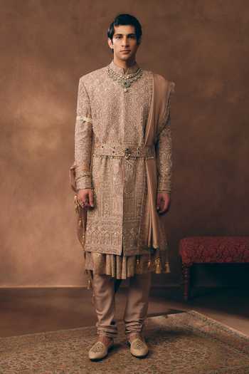 MUKTI AND KAVITH CASA Elegant Embellished Sherwani Set 