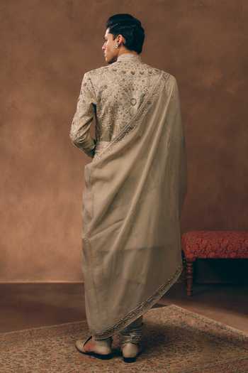 MUKTI AND KAVITH CASA Maharaja Madallion Embroidered Sherwani Set 