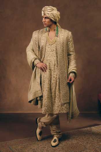 MUKTI AND KAVITH CASA Gold Signature Embellished Sherwani Set 