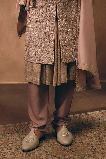 MUKTI AND KAVITH CASA Pink Silk, Tissue Soft Heritage Embroidered Sherwani Set Online at Aza Fashions MUKTI AND KAVITH CASA_Pink Silk, Tissue Soft Heritage Embroidered Sherwani Set _Online_at_Aza_Fashions