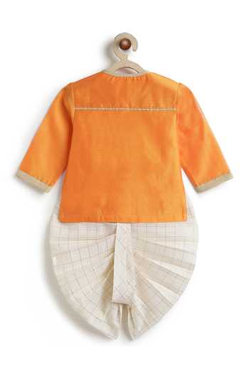 Tiber Taber Marigold Embroidered Kurta & Dhoti Pant Set 
