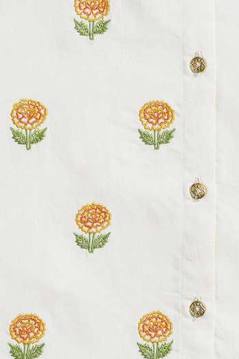 Buy Tiber Taber Cream Cotton Marigold Embroidered Kurta And Dhoti Pant Set Buy_Tiber Taber_Cream Cotton Marigold Embroidered Kurta And Dhoti Pant Set