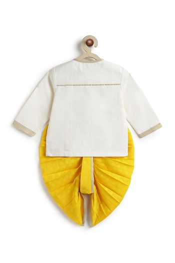 Tiber Taber Marigold Embroidered Kurta & Dhoti Pant Set 