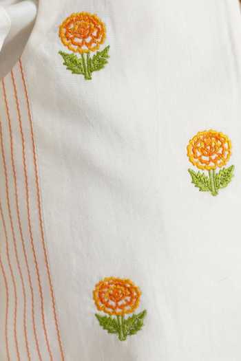 Tiber Taber Cream Cotton Embroidery Bundi at Aza Fashions Tiber Taber_Cream Cotton Embroidery Bundi _at_Aza_Fashions