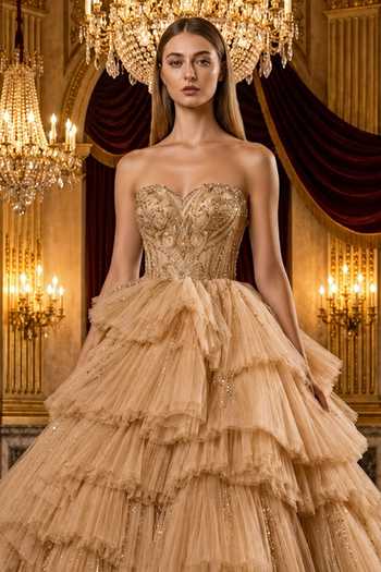 Amit GT Peach Crepe, Tulle Stones, Crystals Sweetheart Neck Embroidered Layered Gown Online at Aza Fashions Amit GT_Peach Crepe, Tulle Stones, Crystals Sweetheart Neck Embroidered Layered Gown _Online_at_Aza_Fashions