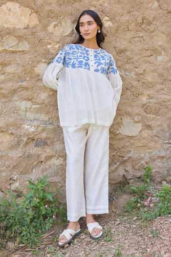 Ayaka Hand Embroidered Top With Pant 