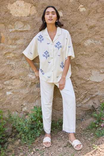 Ayaka Hand Embroidered Shirt With Trouser 