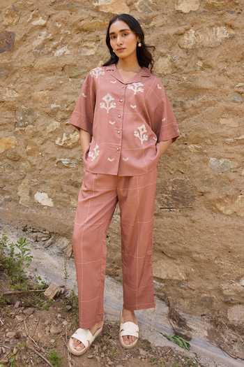 Ayaka Hand Embroidered Shirt With Pant 