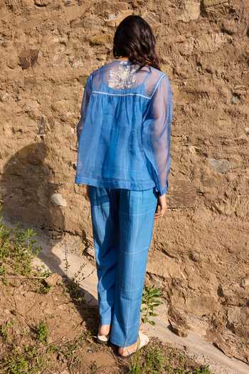 Ayaka Contrast Yoke Top Pant Set 