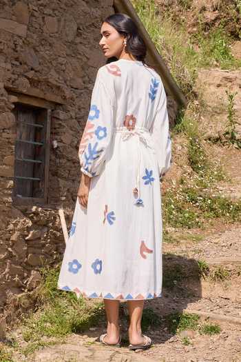 Ayaka Hand Applique Organic Cotton Dress & Slip Set 