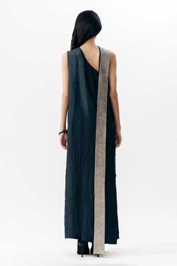 Shop AK-OK Black Silk One Shoulder Dress at Aza Fashions Shop_AK-OK_Black Silk One Shoulder Dress _at_Aza_Fashions