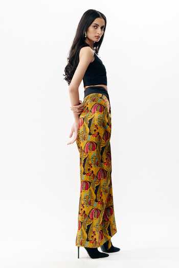 AK-OK Multi Color Silk Printed Draped Skirt Online at Aza Fashions AK-OK_Multi Color Silk Printed Draped Skirt _Online_at_Aza_Fashions