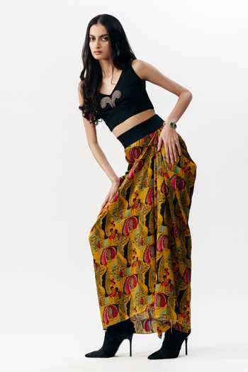 Buy AK-OK Multi Color Silk Printed Draped Skirt Online at Aza Fashions Buy_AK-OK_Multi Color Silk Printed Draped Skirt _Online_at_Aza_Fashions
