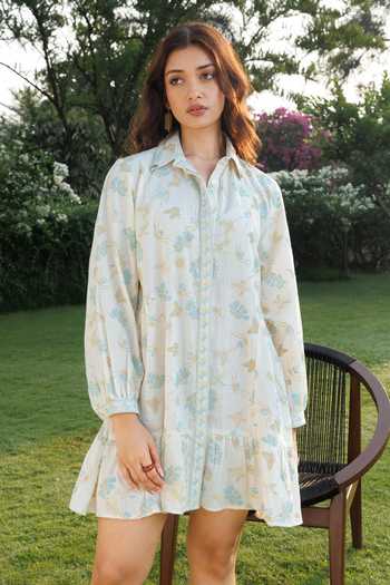 Akashi Clothing Floral Print Shirt Dress 