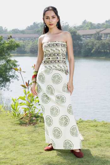 Akashi Clothing Embroidered Tube Maxi Dress 
