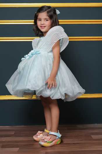 Buy_Jingle Bells_Blue Tissue Dress _Online_at_Aza_Fashions