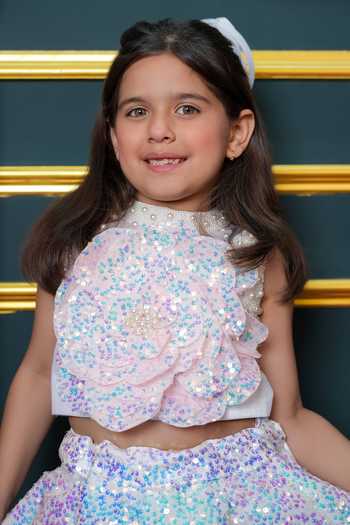 Jingle Bells_Purple Sequin Work Lehenga And Blouse Set _Online_at_Aza_Fashions