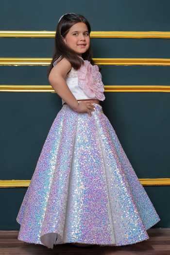 Buy_Jingle Bells_Purple Sequin Work Lehenga And Blouse Set _Online_at_Aza_Fashions