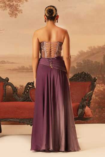 Kiran Kalsi Hand Embroidered Blouse Lehenga Set 