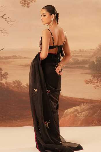 Kiran Kalsi Embroidered Organza Saree & Blouse Set 