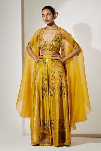 Aum By Asit And Ashima Sunlit Royale Embroidered Sharara Set 