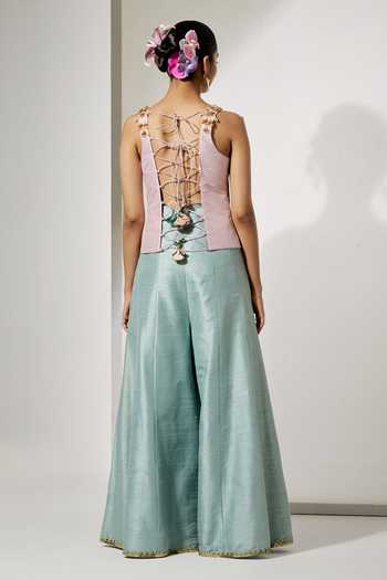 Aum By Asit And Ashima Embroidered Corset & Sharara Set 