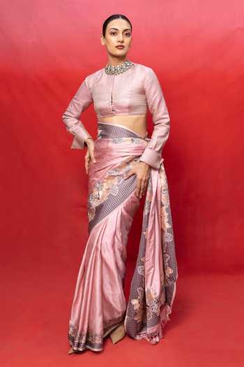 Ekaya Banaras Handwoven Banarasi Silk Saree & Running Blouse 