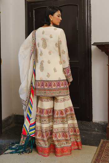 Aditi Gupta Embroidered Short Kurta Sharara Set