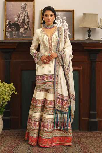 Aditi Gupta Embroidered Short Kurta Sharara Set