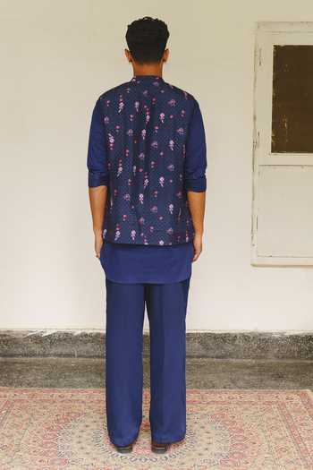 Aditi Gupta Floral Print Nehru Jacket & Kurta Set