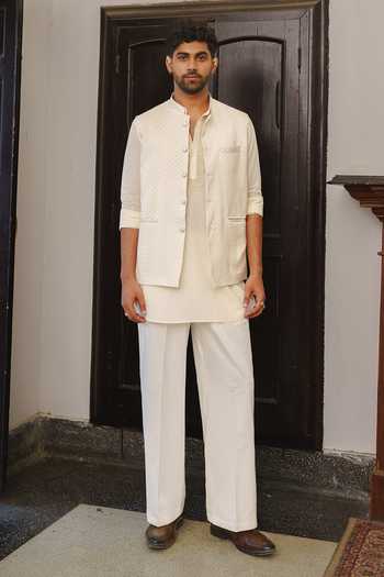 Aditi Gupta Printed Nehru Jacket & Kurta Set
