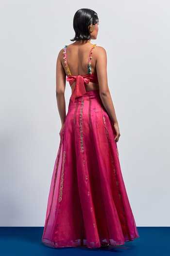 Aum By Asit And Ashima Embroidered Corset With Skirt 
