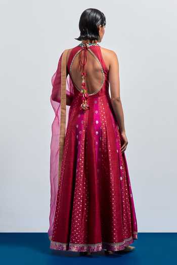 Aum By Asit And Ashima Embroidered Anarkali With Dupatta 