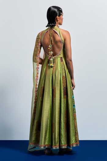 Aum By Asit And Ashima Hand Embroidered Anarkali With Dupatta 
