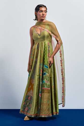 Aum By Asit And Ashima Hand Embroidered Anarkali With Dupatta 