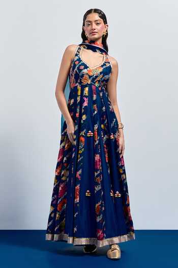 Aum By Asit And Ashima Printed Anarkali With Dupatta 