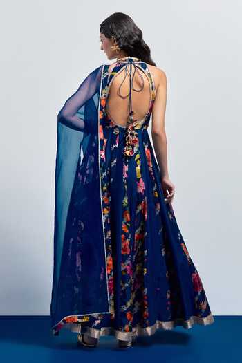 Aum By Asit And Ashima Printed Anarkali With Dupatta 