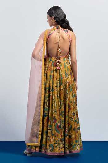 Aum By Asit And Ashima Paisley Print Anarkali With Dupatta 
