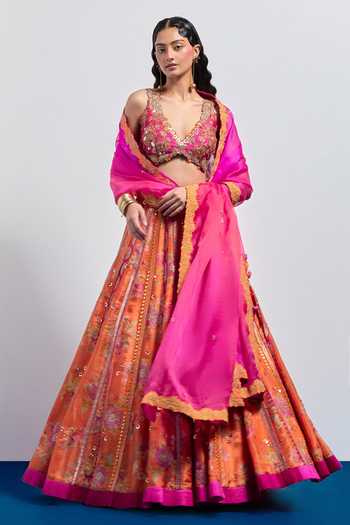 Aum By Asit And Ashima Printed Lehenga Set 