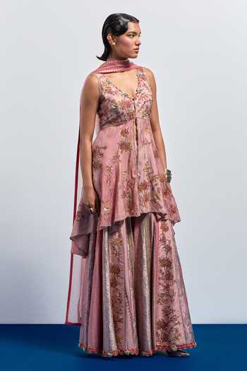 Aum By Asit And Ashima Floral Print Kurta Sharara Set 