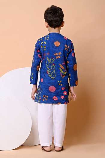THE COTTON STAPLE Heron Print Cotton Kurta & Pant Set 