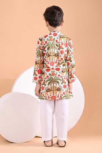 THE COTTON STAPLE Camel Print Kurta Set 